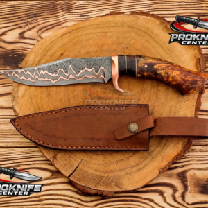 Handmade Copper Damascus Fixed Blade Bowie Knife 12"Custom Handmade Knife